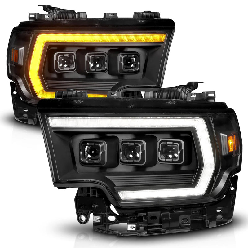 Anzo USA RAM 2500/3500 (2019-2024) Z-Series Full LED Projector Headlights Black w/ DRL Switch, Initiation & Sequential (Driver Side) (ANZ111601X)
