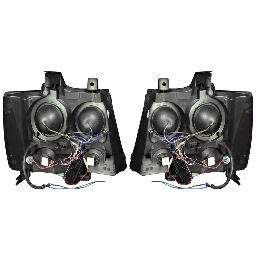 Anzo USA Black Housing Projector Headlights SMD LED Halo for Chevrolet Tahoe Suburban 2007-2014 - ANZ111109