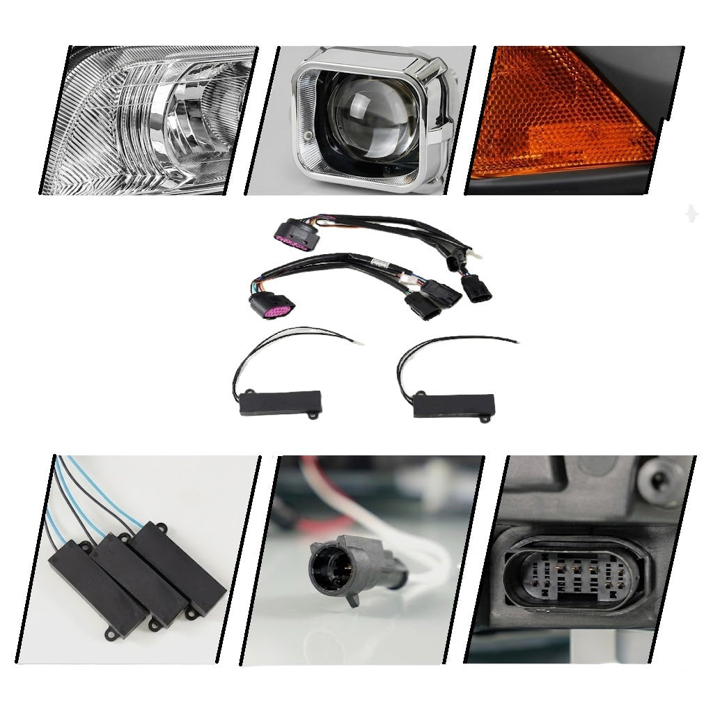 Anzo USA Z-Series Full LED Square Dual Projector Headlight w/ Switchback Light Bar for Dodge Ram (2009-2018) — Black Housing | ANZ111595