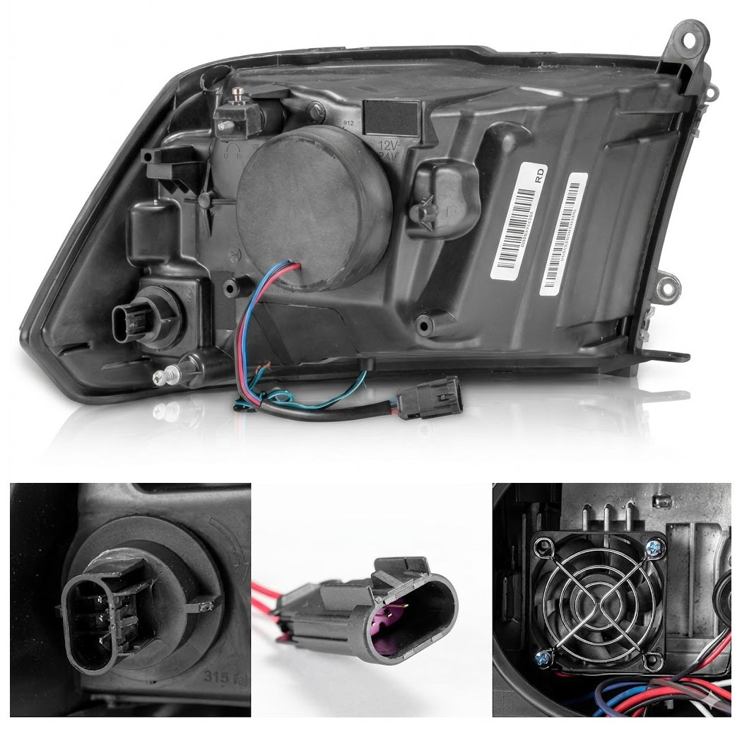 Anzo USA Square LED Projector Headlight w/ Light Bar for Dodge Ram (2002-2010) — Passenger Side Only | ANZ111539