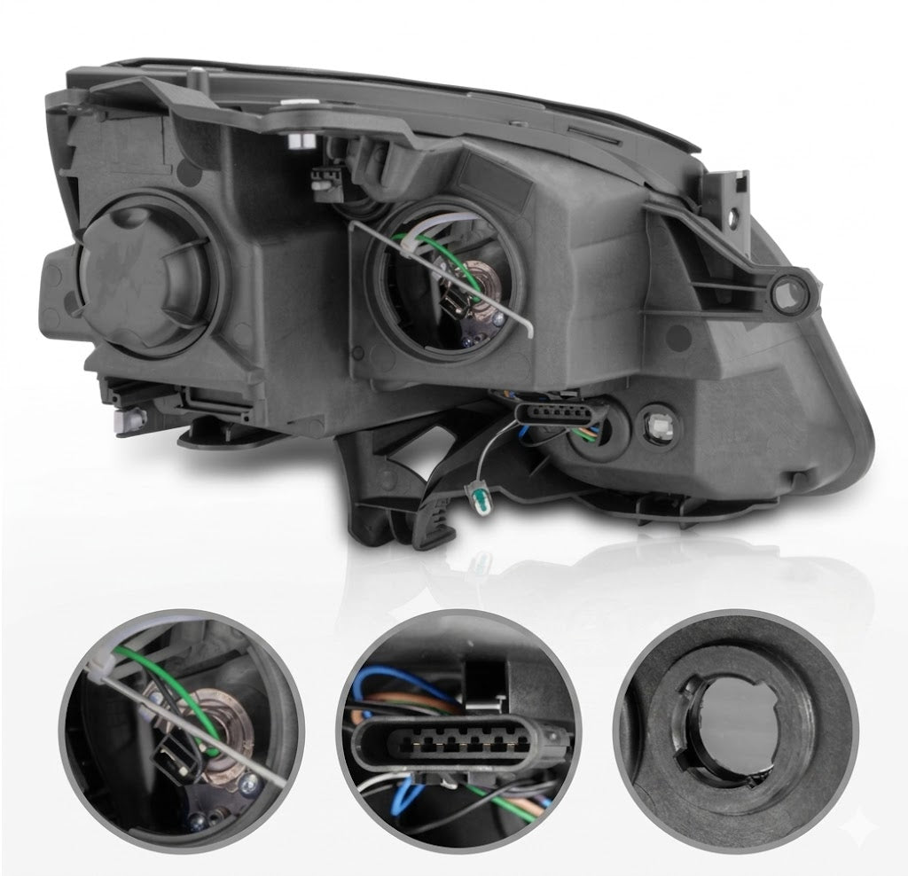 Anzo USA Black Housing Projector Headlights for GMC Acadia (2007-2012) — Pair | ANZ111530
