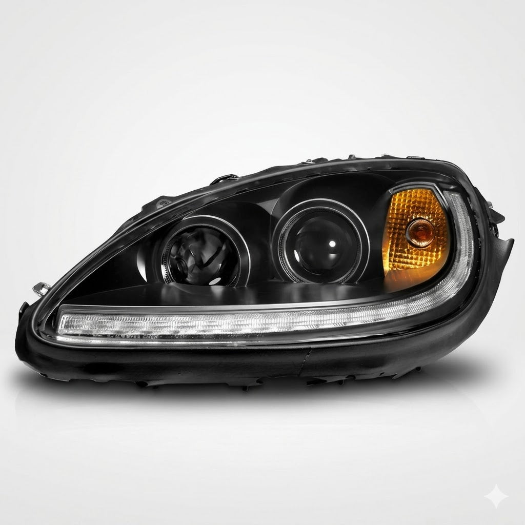 Sequential LED Projector Headlights Plank Style Matte Black for Kenworth T660 (Pair) — Ref: ANZ121571