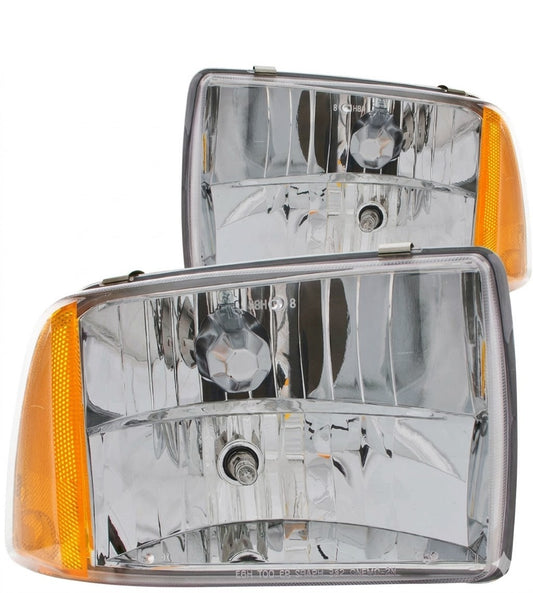 Anzo USA Chrome Crystal 1-Piece Headlights for Chevrolet Blazer (1995-1997) — Pair | ANZ111078