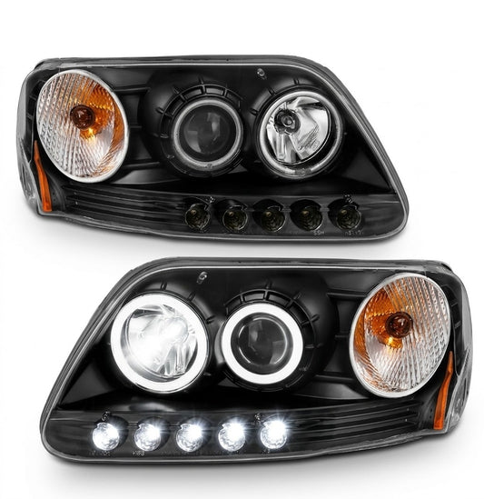Anzo USA Chrome Housing Crystal Headlights for Ford F-150 (1997-2003) & Expedition (1997-2002) — Pair | ANZ111097