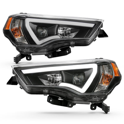 Anzo USA Toyota 4Runner (2014-2021) Projector Plank Style Headlights Black (for Halogen Version W/ Halogen) (ANZ111416)