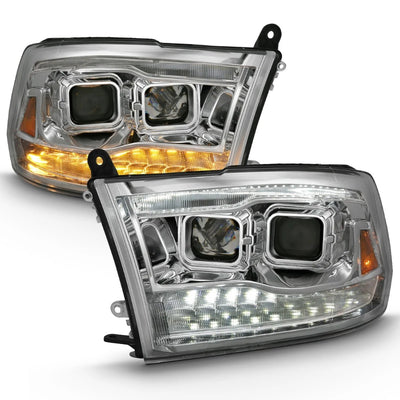 Anzo USA Dodge Ram 1500 (2009-2018) / Ram 2500 / 3500 (2009-2018) Anzo USA Dual Projector Switchback Headlights Chrome (ANZ111442)