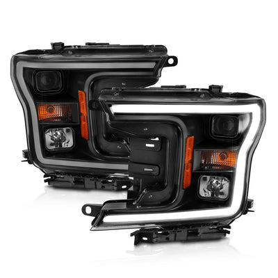 Anzo USA Ford F-150 (2015-2017) Projector Plank Style Headlights Black Housing / Clear Lens (ANZ111467)