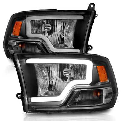 Anzo USA Dodge Ram 1500 (2009-2018) / Ram 2500/3500 (2009-2018) Crystal C Bar Headlights Black (ANZ111515)