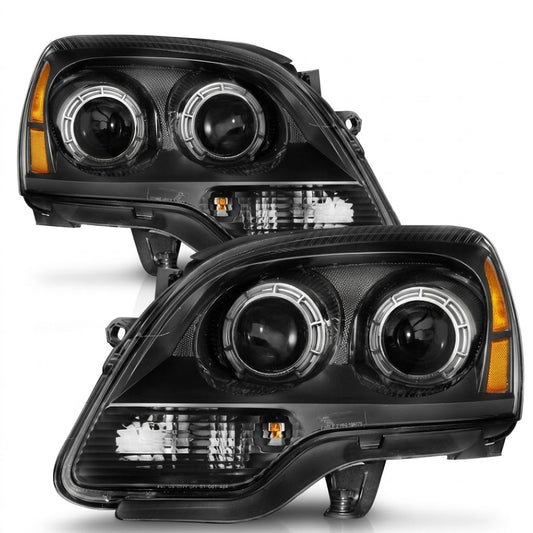 Anzo USA Black Housing Projector Headlights for GMC Acadia (2007-2012) — Pair | ANZ111530