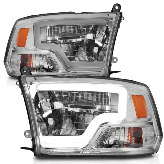 Anzo USA Chrome Housing Square LED Projector Crystal Bar Headlights for Dodge Ram 1500 (2009-2018) & 2500/3500 (2010-2018) w/o Factory Projectors — Pair |  ANZ111540