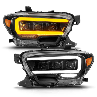 Anzo USA Toyota Tacoma (2016-2023) Full Led Projector Headlights Black W/ Initiation & Sequential (for Halogen Version With Led Drl) (ANZ111563)
