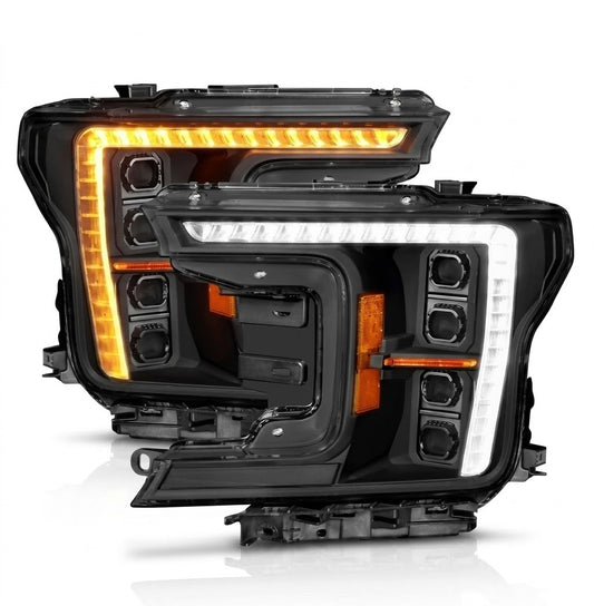 Anzo USA Z-Series Black Plank Style Full LED Projector Headlight for Ford F-150 (2018-2020) — Driver Side Only | ANZ111589X