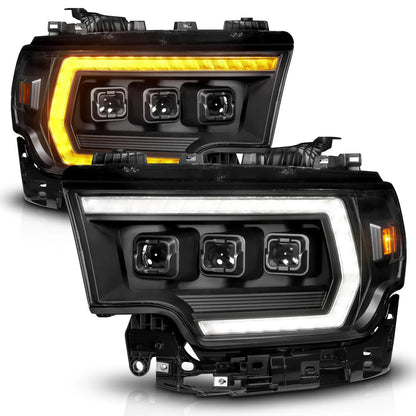 Anzo USA RAM 2500/3500 (2019-2024) Z-Series Full LED Projector Headlights Black w/ DRL Switch, Initiation & Sequential (Driver Side) (ANZ111601X)