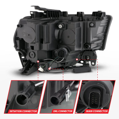 Anzo USA RAM 2500/3500 (2019-2024) Z-Series Full LED Projector Headlights Black w/ DRL Switch, Initiation & Sequential (Driver Side) (ANZ111601X)