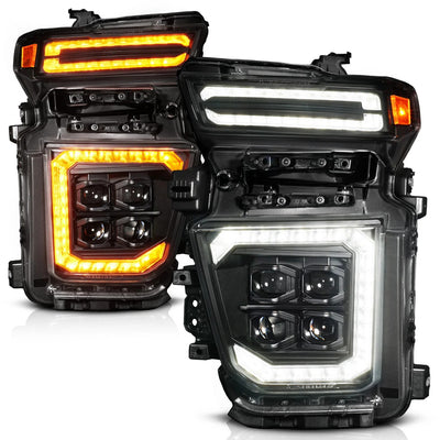 Anzo USA Chevy Silverado 2500HD/3500HD (2020-2024) Z-Series Full LED Projector Headlights w/ DRL Switch, Initiation & Sequential - Black Housing / Clear Lens (ANZ111619X)