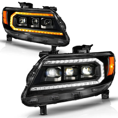 Anzo USA Chevrolet Colorado (2015-2022) - Z-Series Black Full LED Projector Headlights w/ Sequential Bar & Activation Sequence (ANZ111634)