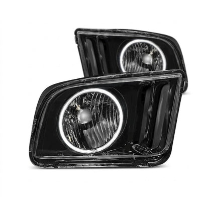 Anzo USA Ford Mustang (2005-2009) / Black Crystal Headlights w/ CCFL Halo (ANZ121033)