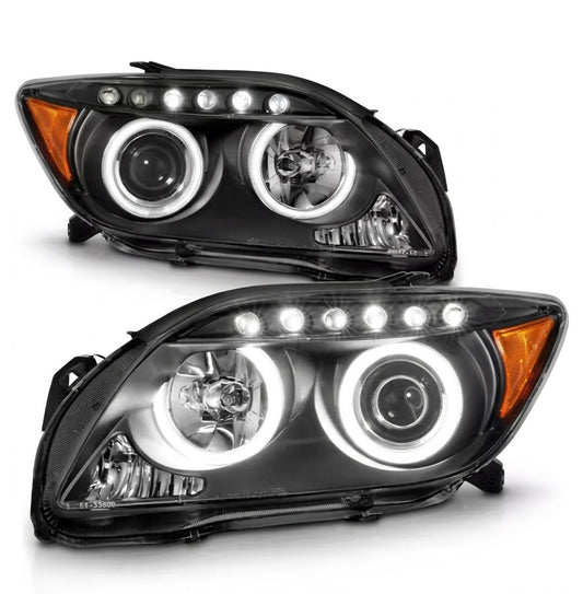 Anzo USA Black Projector Headlights w/ LED SMD Halo for Scion tC (2005-2010) — Pair | ANZ121119