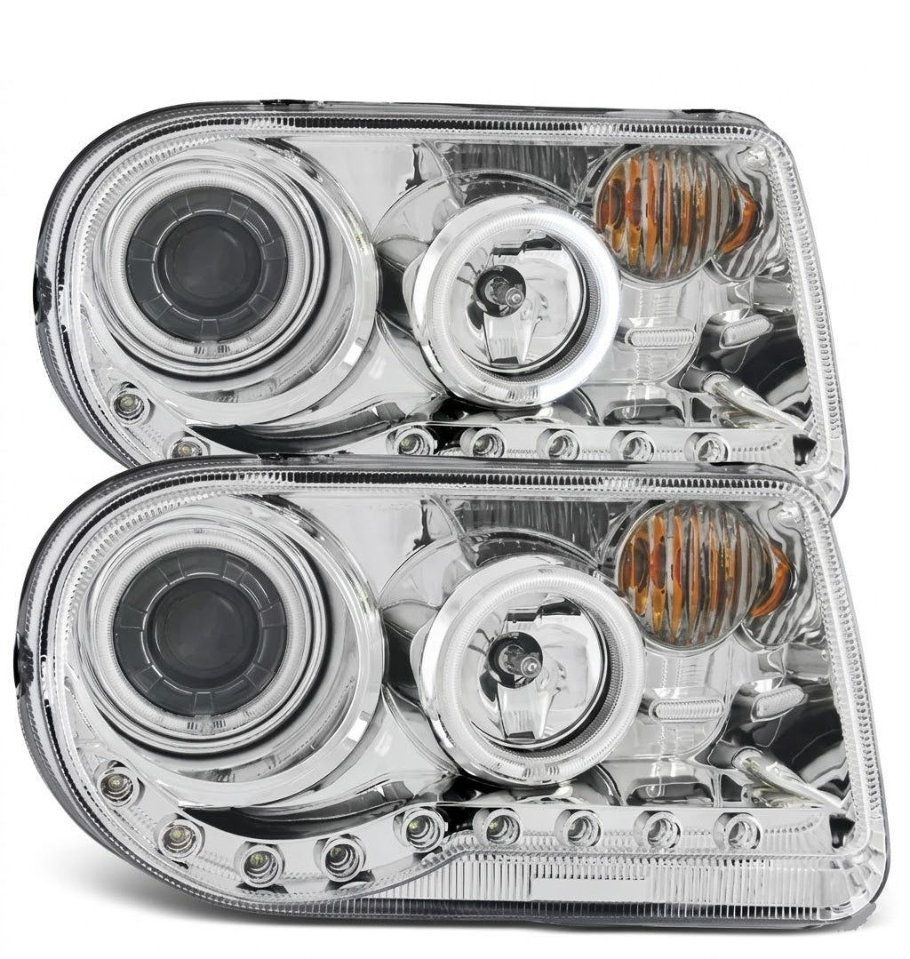 Anzo USA Chrome G2 Projector Headlights w/ CCFL Halo for Chrysler 300 (2005-2010) — Pair |  ANZ121250