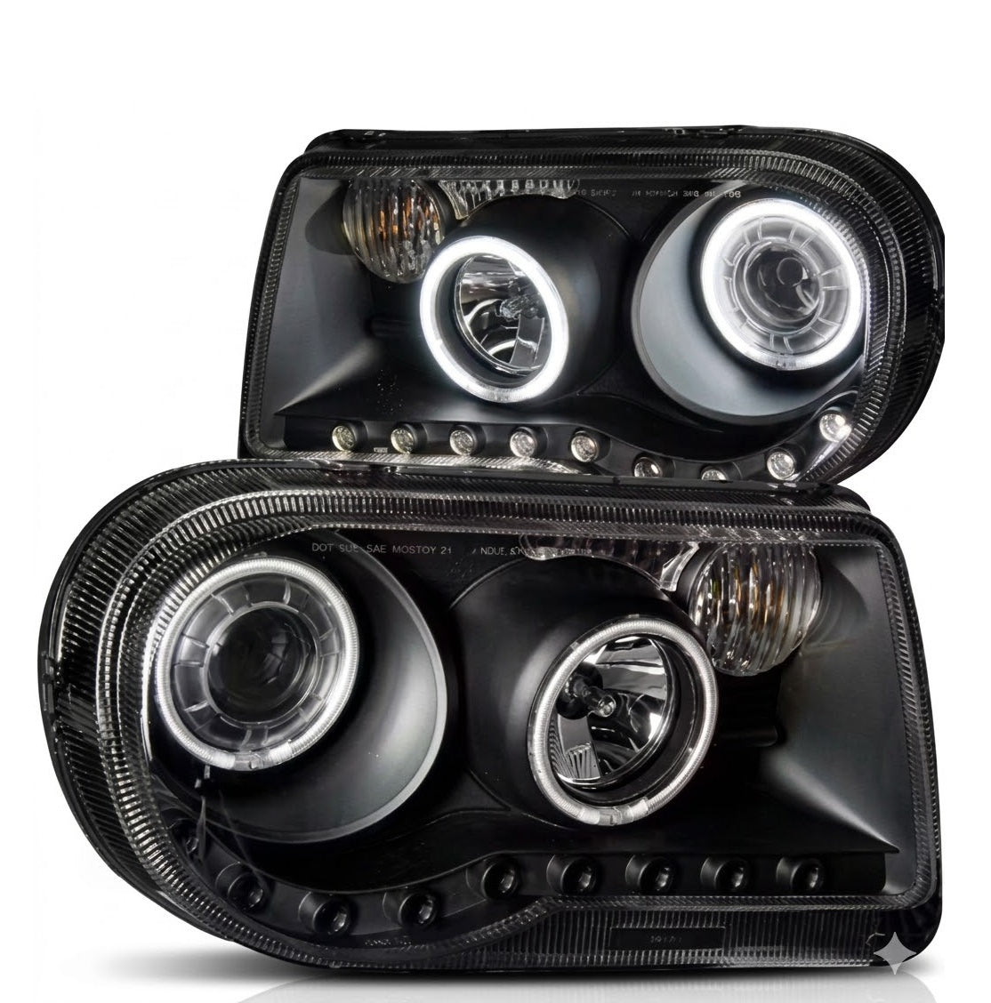 Anzo USA Black G2 Projector Headlights w/ CCFL Halo for Chrysler 300 (2005-2010) — Pair |  ANZ121251