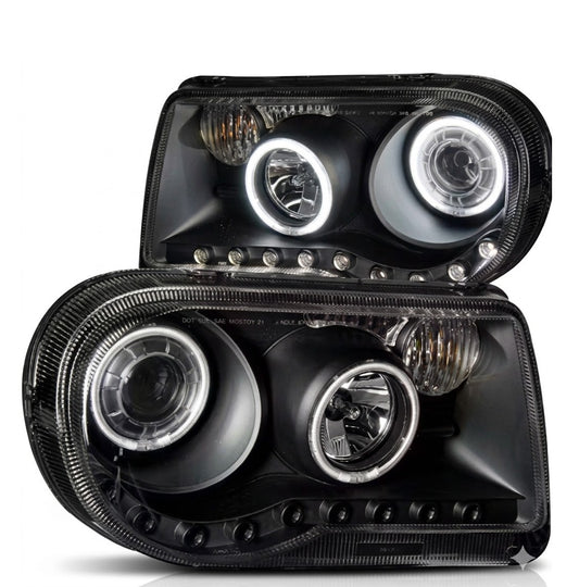 Anzo USA Black G2 Projector Headlights w/ CCFL Halo for Chrysler 300 (2005-2010) — Pair |  ANZ121251
