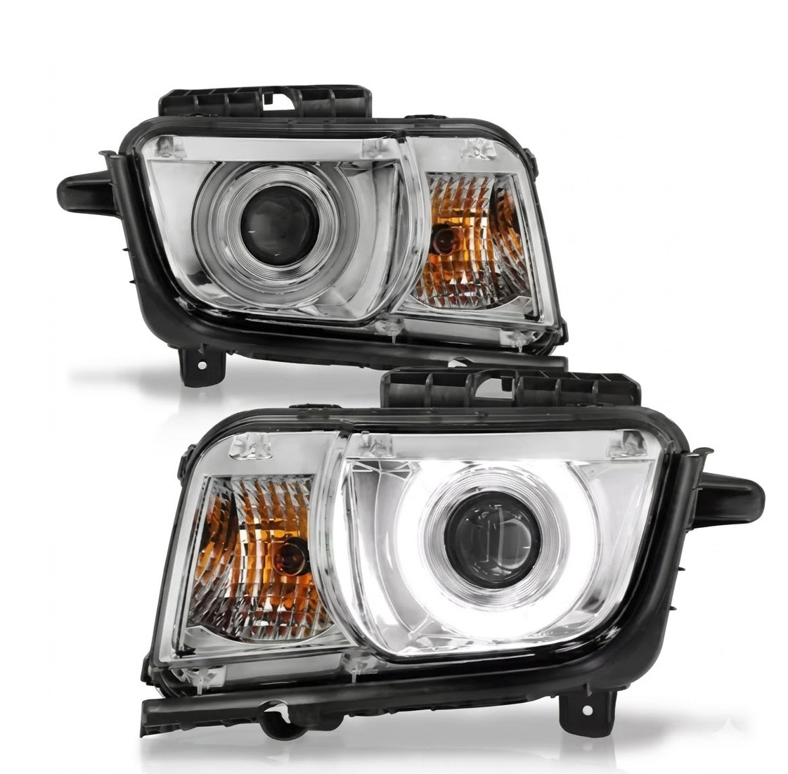 Anzo USA Chrome Housing Projector Headlights w/ SMD LED Halo for Chevrolet Camaro (2010-2013) — Pair | ANZ121311