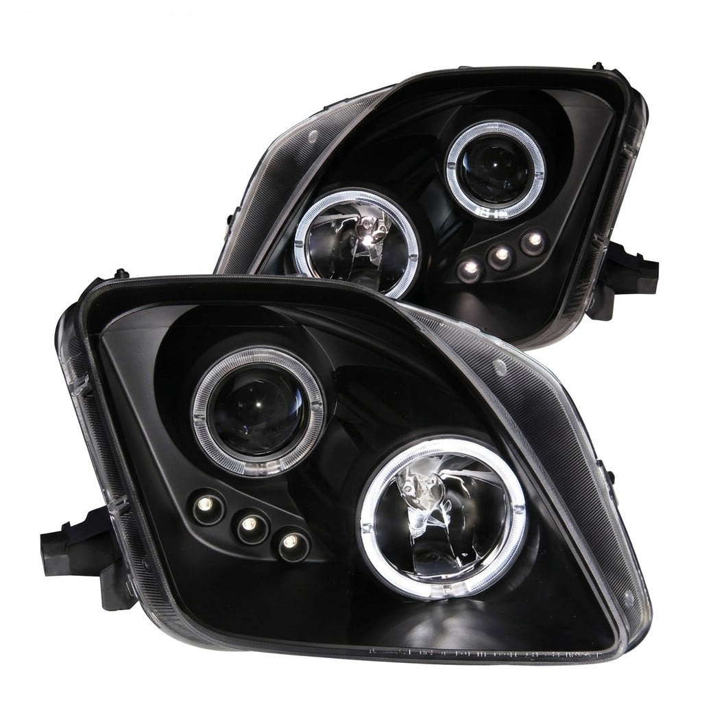 Anzo USA Black Projector Headlights w/ Halo & LED Accent for Honda Prelude (1997-2001) — Pair | ANZ121341