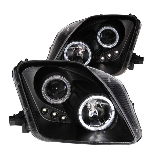 Anzo USA Black Projector Headlights w/ Halo & LED Accent for Honda Prelude (1997-2001) — Pair | ANZ121341