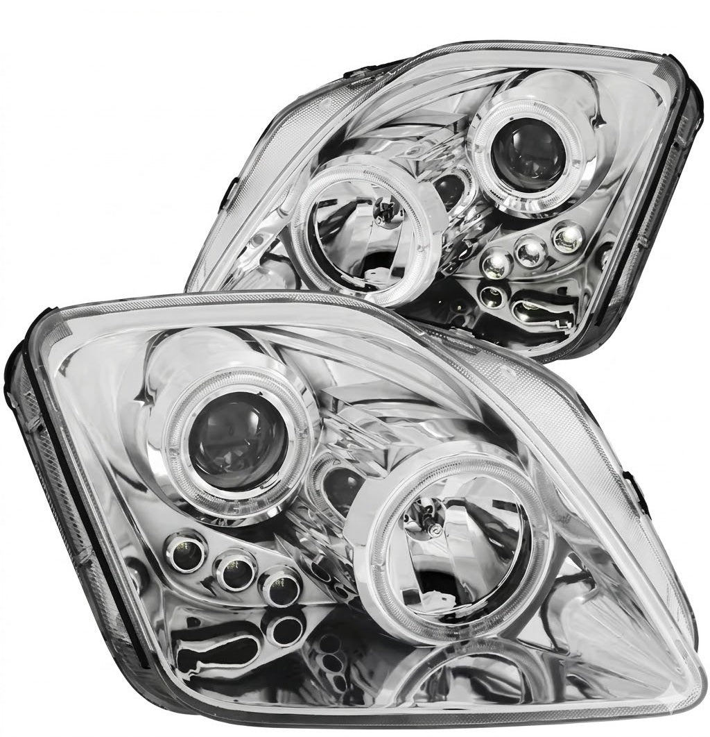 Anzo USA Chrome Projector Headlights w/ Halo & LED Accent for Honda Prelude (1997-2001) — Pair | ANZ121342