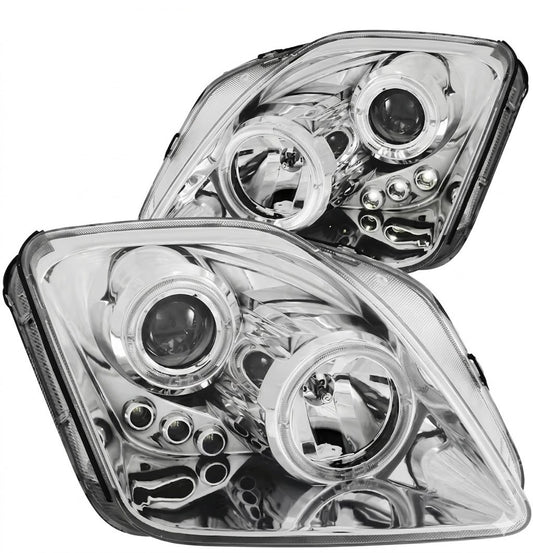 Anzo USA Chrome Projector Headlights w/ Halo & LED Accent for Honda Prelude (1997-2001) — Pair | ANZ121342