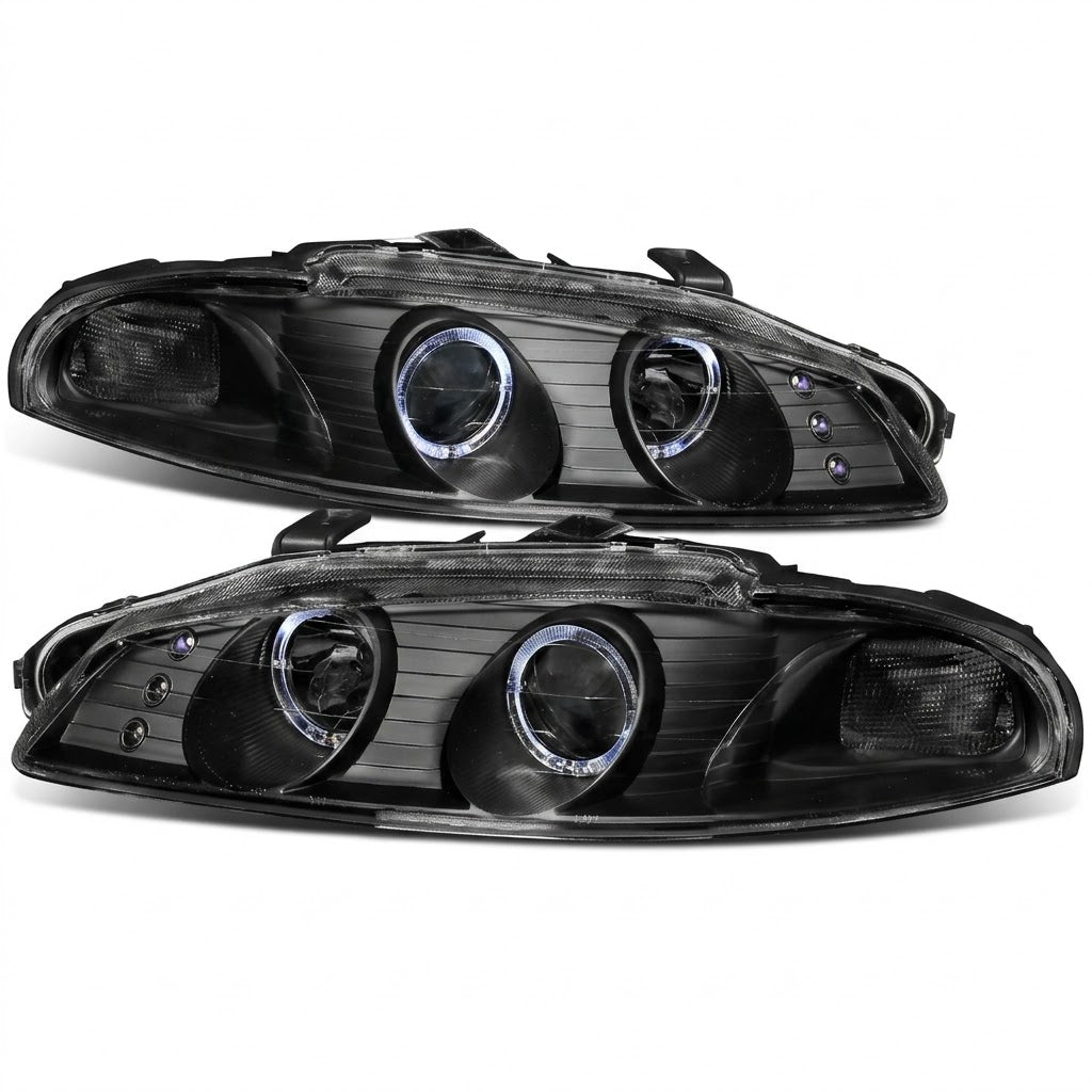 Anzo USA Black G2 Projector Headlights w/ Halo for Mitsubishi Eclipse — Pair | ANZ121365
