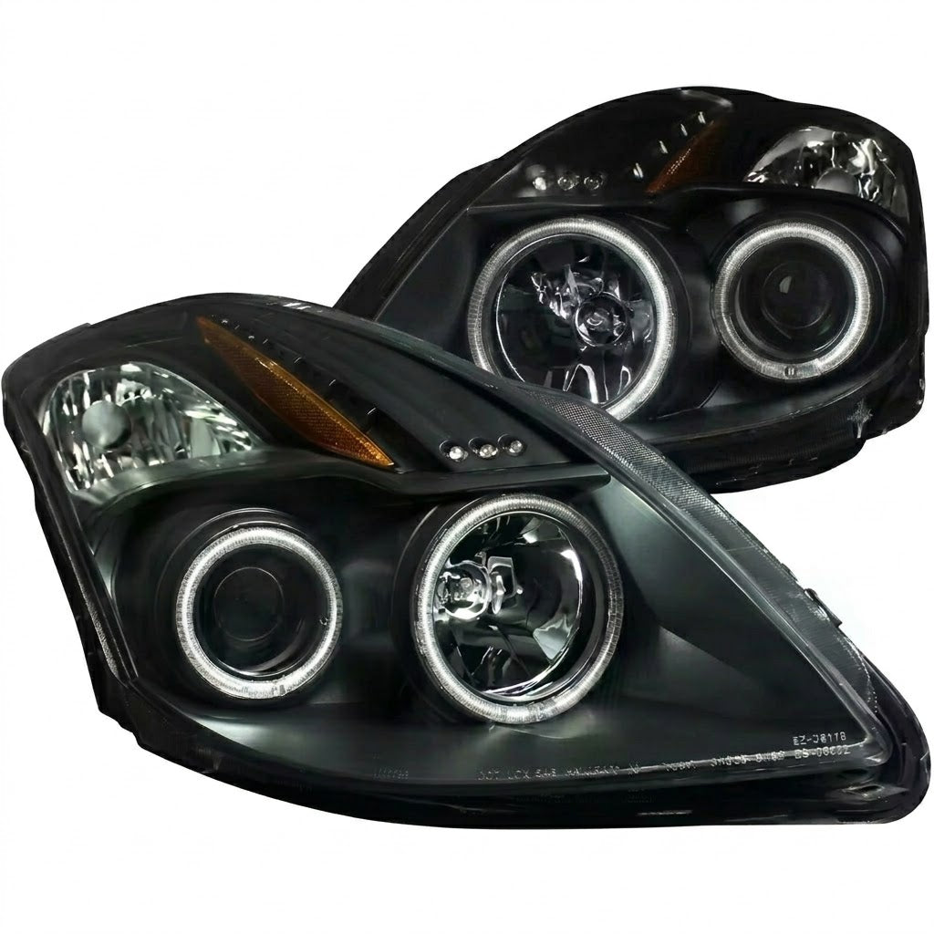 Anzo USA Black G2 Projector Headlights w/ CCFL Halo for Nissan Altima Coupe 2-Door (2008-2010) — Pair | ANZ121395