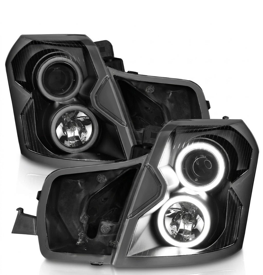 Projector Headlights Black Housing SMD LED Halo for Cadillac CTS - ANZ121417