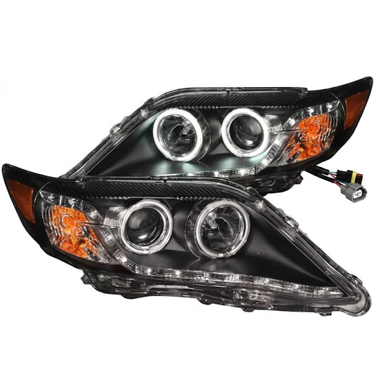 Anzo USA Black Crystal Projector Headlights w/ Halo for Toyota Camry (2010-2011) — Pair | ANZ121442