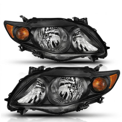 Anzo USA Toyota Corolla (2009-2010) / Black Housing Headlights Crystal Headlights w/ Amber Reflector (ANZ121541)