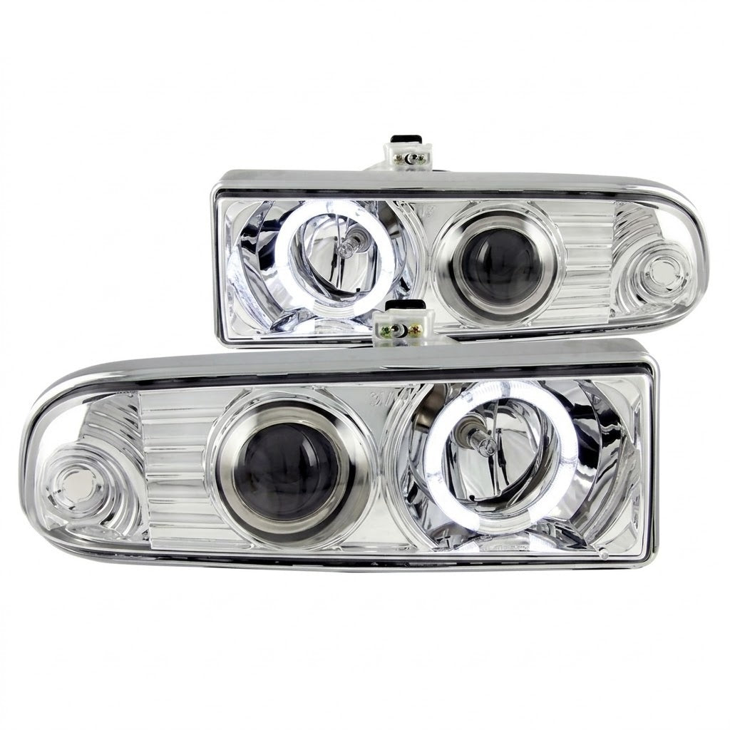 Anzo USA Black Projector Full LED Headlights w/ Sequential Light Bar for Ford Mustang (2013-2014) — Pair | ANZ121572