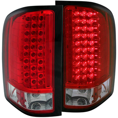 Anzo USA Chevrolet Silverado 1500 (2007-2013) / 2500HD/3500HD (2007-2014) LED Tail Lights - Chrome Housing / Red/Clear Lens (ANZ311047)