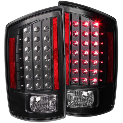 Anzo USA Dodge Ram 1500 / 2500 / 3500 (2007-2009) LED Tail Lights - Black Housing / Clear Lens (ANZ311123)