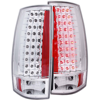 Anzo USA Chevrolet Tahoe (2007-2014) / GMC Yukon XL 1500/2500 (Denali 2007-2014) LED Tail Lights Red Clear G4 - Chrome Housing (ANZ311141)