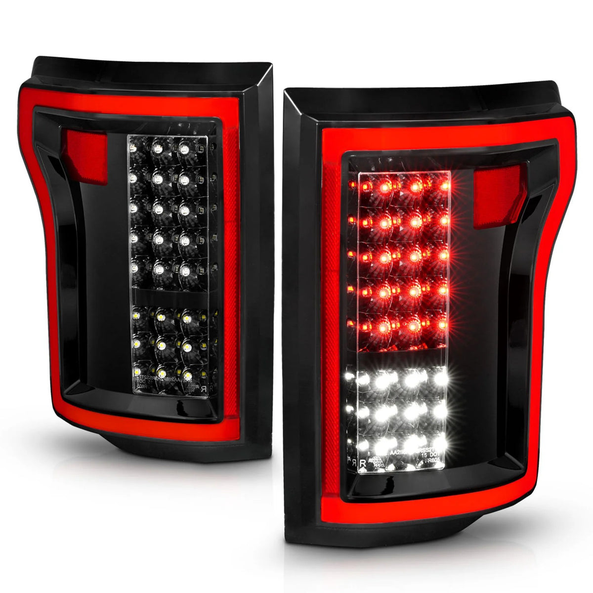 Anzo USA Ford F-150 (2015-2017) Tail Lights Black Housing / Clear Lens LED Bar, LED Turn Signal, LED Brake, LED Parking (ANZ311261)