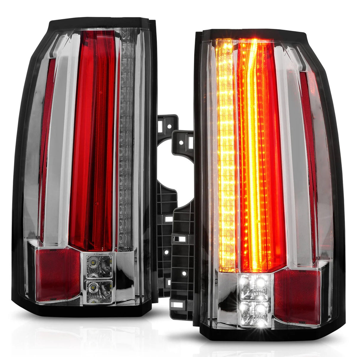 Anzo USA GMC Yukon / Yukon XL & Denali (2015-2020) Taillights Chrome Housings LED Bar LED Turn Signal LED Brake LED Parking and LED Reverse (ANZ311276)