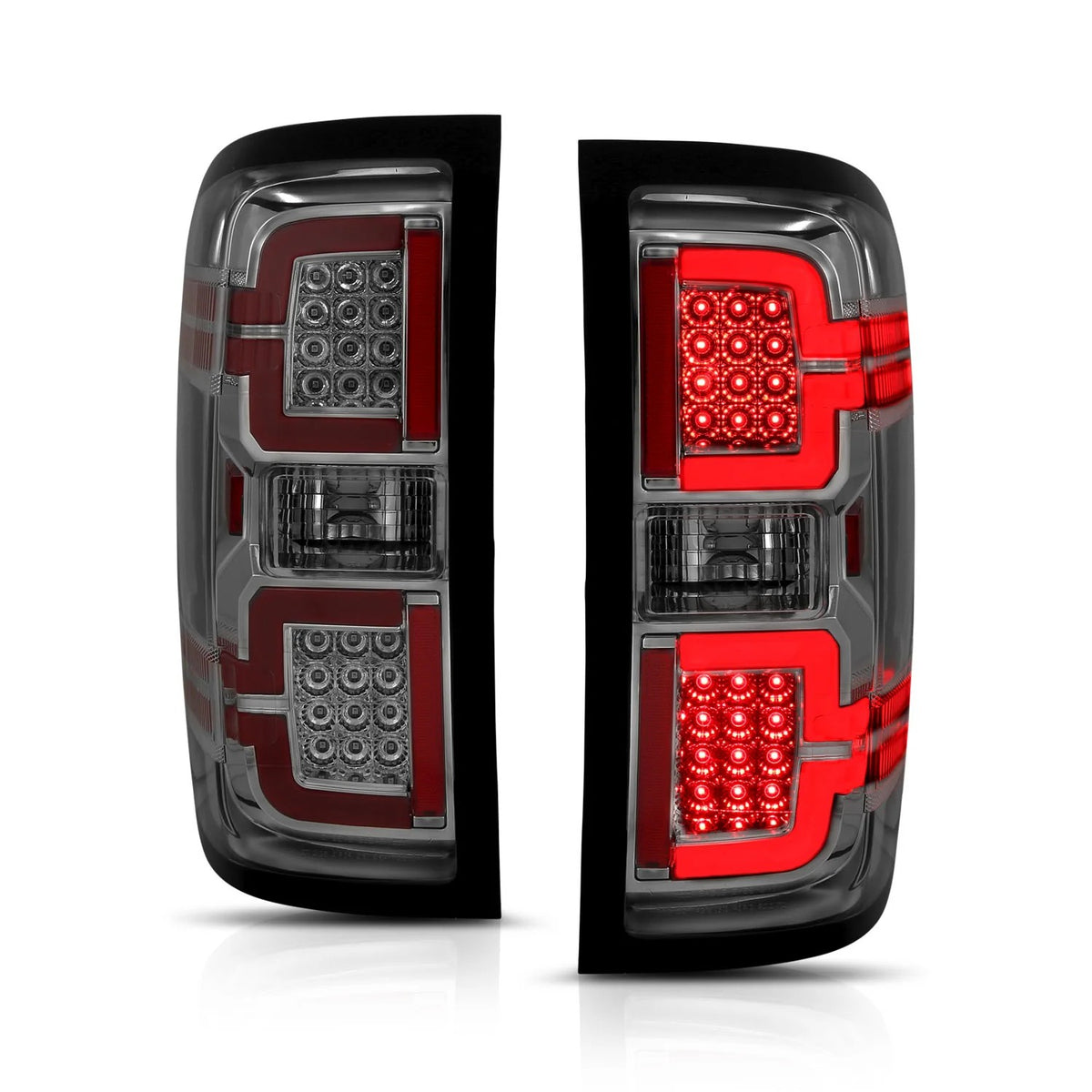 Anzo USA Chevy Silverado 1500 (2014-2018) / 2500HD/3500HD (2015-2019) / GMC Sierra 2500HD/3500HD Dually (2015-2019) / Black Housing  LED Tail Lights w/ Sequential (ANZ311290)
