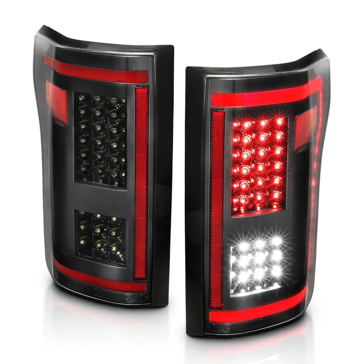 Anzo USA Ford F-150 (2015-2017) Tail Lights Black Housing / Clear Lens LED Bar, LED Turn Signal, LED Brake, LED Parkin (ANZ311293)