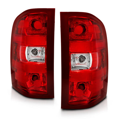 Anzo USA Chevrolet Silverado 1500 (2007-2013) / 2500HD / 3500HD (2007-2014) Tail Lights - Red/Clear Lens (OEM Replacement) (ANZ311303)
