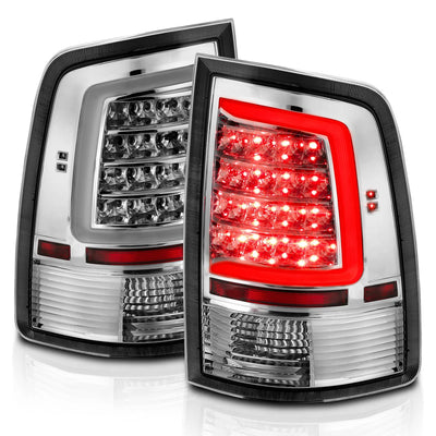 Anzo USA Dodge Ram 1500 (2009-2018), Dodge Ram 2500 / 3500 (2010-2018), and Ram 1500 Classic (2019-2023) LED C Bar Tail Lights Chrome (ANZ311320)