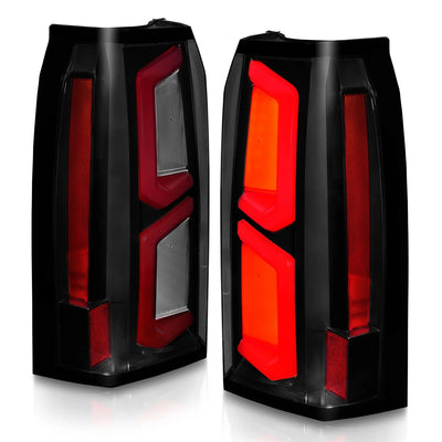 Anzo USA Chevy Tahoe / Suburban (2015-2020) LED C Bar Style Tail Lights - Black Housing / Smoke Lens (ANZ311375)