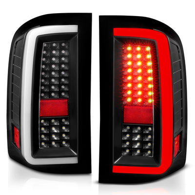 Anzo USA Chevrolet Silverado 1500 (2007-2013) / 2500HD/3500HD (2007-2014) / Black Housing Clear Lens LED Tail Lights (ANZ311380)