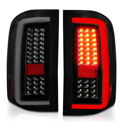 Anzo USA Chevrolet Silverado 1500 (2007-2013) / 2500HD/3500HD (2007-2014) / Black Housing Smoke Lens LED Tail Lights (ANZ311381)