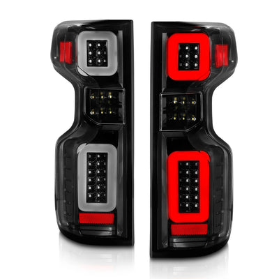 Anzo USA Chevy Silverado 1500 / 2500HD / 3500HD (2019-2026) - Full LED Sequential Tail Lights Black Housing Clear Lens (ANZ311417)