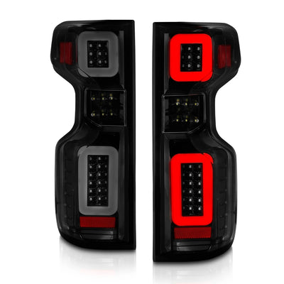 Anzo USA Chevy Silverado 1500 & 2020-2026 2500HD/3500HD (2019-2026) - Black Full LED Light Bar Sequential Tail Lights w/ Smoke Lens for (ANZ311418)